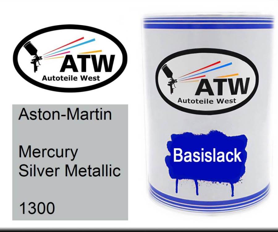 Aston-Martin, Mercury Silver Metallic, 1300: 500ml Lackdose, von ATW Autoteile West.